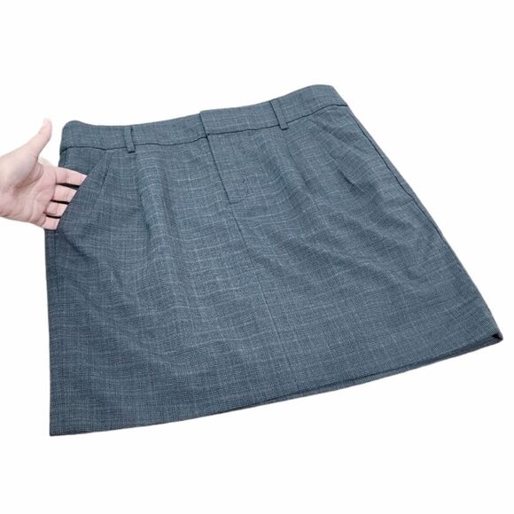 GAP Plaid Gray Mini Career Stretch Skirts Size 8 - Picture 6 of 11